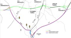 Tunnelinsulun aikana kiertotie kulkee maantien 296, maantien 167 ja valtatien 4 kautta.