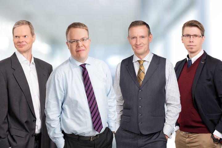 Tutkimuksen ovat tehneet Etlan Mika Pajarinen (vas.), Ilkka Ylhäinen, Jyrki Ali-Yrkkö ja Juri Mattila. Tutkimuksen on rahoittanut Business Finland.