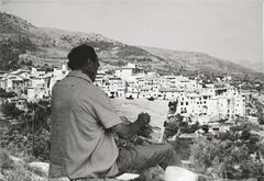 Gösta maalaa Tourrettes-sur-Loupissa 1959. Yksityiskokoelma