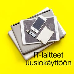 IT-laitteideiden uusiokäyttö tulisi olla aina ensimmäinen vaihtoehto ennen kuin laite hävitetään materiaalikierrätyksen kautta.