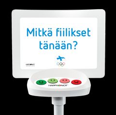 Suomen olympiajoukkueen fiilistä mitataan Riossa HappyOrNotin hymiölaitteella.