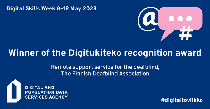 Digitukiteko recognition award of 2023 to the Remote support service for the deaf-blind people