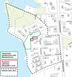Entisen saha-alueen sijainti ja suunnitellut toimenpiteet. Kuva: Ramboll Finland Oy