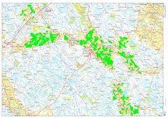 Kartoissa on esitetty Sievin yli 10 hehtaarin peltolohkot ennen ja jälkeen tilusjärjestelyn. Lähde: Maanmittauslaitos