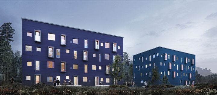 Rakennus-Salama Oy rakentaa kahta puukerrostaloa Turkuun. (Havainnekuva: Lunden Architecture).