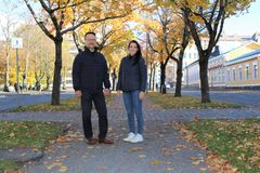 Jouko Haanpää ja Sonja Viljanen Wasamovelta ovat iloisia tunnustuksesta. Kuva: Jenni Tuliniemi