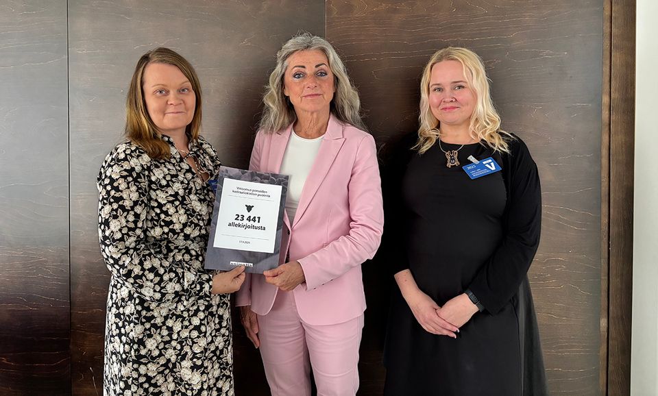 Animalia luovuttaa kastraatiovetoomuksen