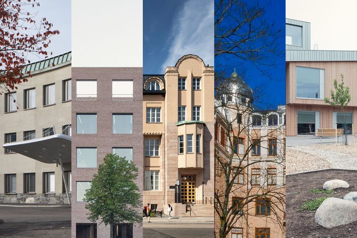 Rakentamisen Ruusu 2021 -palkinnon ehdokkaat.