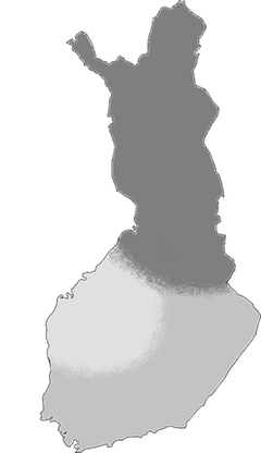 Sorkbeståndet kulminerar som bäst i Norra Finland (mörkgrått område). Sorkbestånden i Mellersta och Västra Finland (ljusgrått område) är små eller håller på att kollapsa. I Södra och Östra Finland (mellangrått område) är mängden sorkar måttlig och bestånden växer.