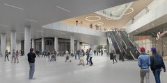 Havainnekuva Helsinki Gardenin areenan sisätiloista. Kuva: PES-Arkkitehdit Oy
