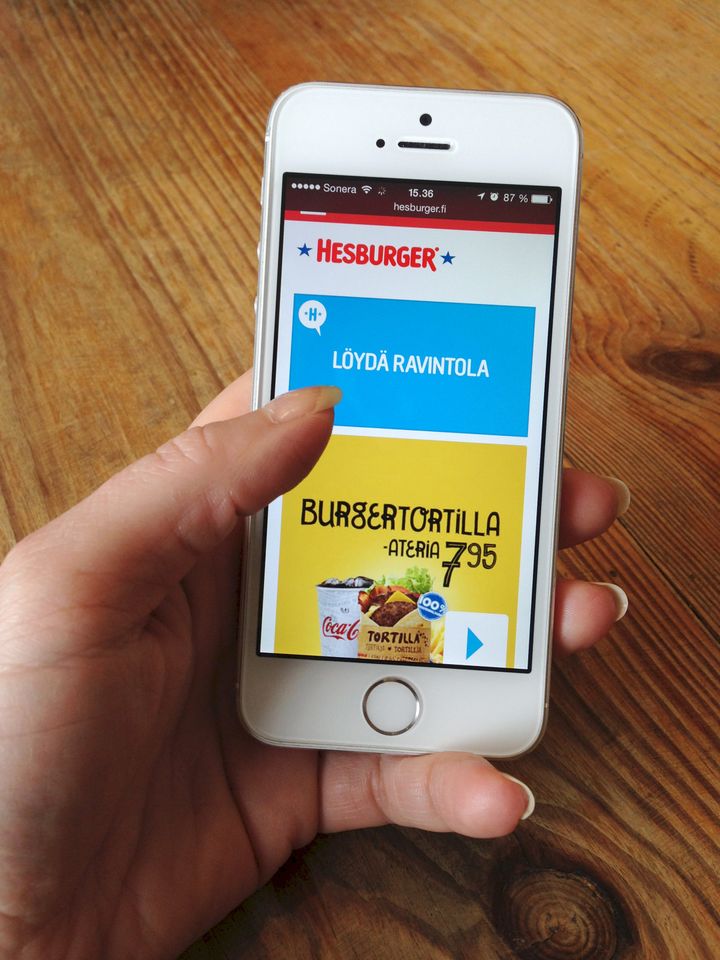 Ravintolahaku on yksi Hesburgerin verkkosivujen käytetyimmistä palveluista.