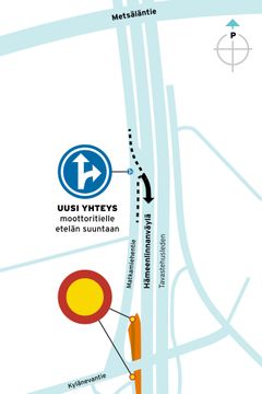 Haagassa liittymä Matkamiehentieltä Hämeenlinnanväylälle suljetaan saneeraustyön ajaksi. Korvaava liittymä rakennetaan noin 200 metriä pohjoiseen.