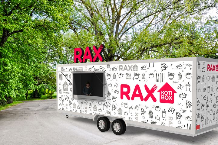 Rax-rekka vie Raxin ruuat myös sinne, missä perinteistä ravintolaa ei ole. Mallinnuskuva.