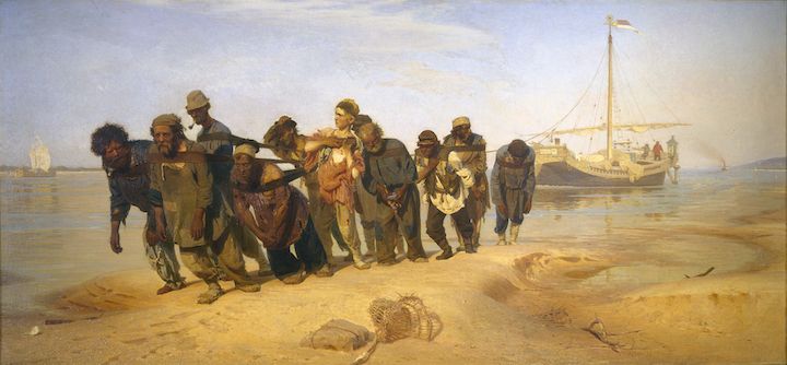 Ilja Repin: Pråmdragare vid Volga (1870–1873). Ryska museet. © Ryska museet, S:t Petersburg