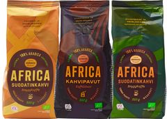 S-ryhmä tuo Prisman, S-marketin ja Food Market Herkun valikoimiin kolme Herkku Africa -kahvia: tumma paahto suodatinkahvi, vaalea paahto suodatinkahvi ja tumma paahto kahvipavut. Kaikki luomua ja S-ryhmän vastuullisuusperiaatteiden mukaisesti sertifioitua.