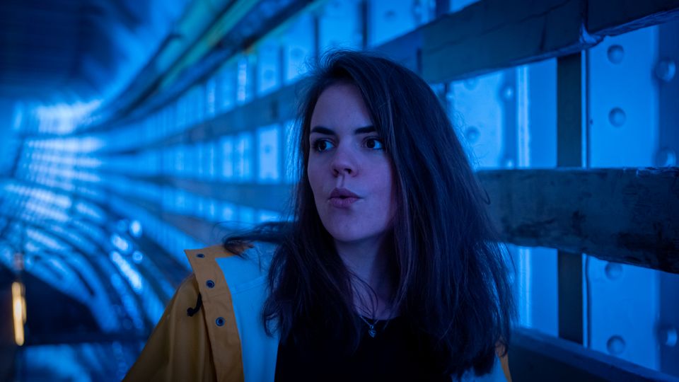 Museoalus Pommernin valo- ja ääni-installaatio jäi molemmille mieleen yhtenä reissun vaikuttavimmista museokokemuksista. Kuva: Jarkko Koskinen