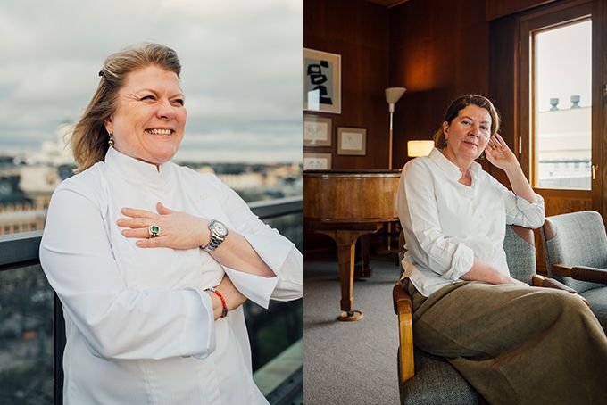 Savoyn Chef Patron Helena Puolakka ja 7. kerroksen uudistuksesta vastaava Ilse Crawford.