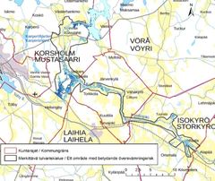 Kyrönjoen tulvakartoitukset kartalla.