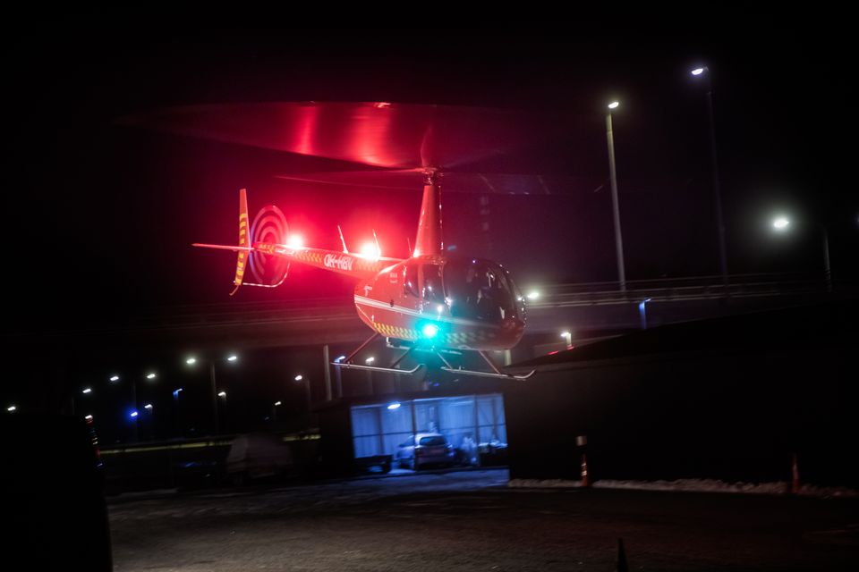 Kaukolämpöverkon kuvaus Turku Energian verkkoalueella helikopterilla