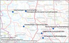 Koirakankaan ja Hirvivaara-Murtiovaaran tuulivoimahankkeet sijoittuvat Puolangan kunnan keskiosiin.