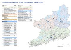 Uudenmaan ELY-keskus, vuoden 2023 hankkeet, tilanne 5/2023.