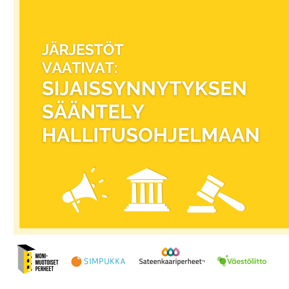 Sijaissynnytys hallitusohjelmaan