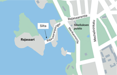 Karttakuva Rajasaaresta.