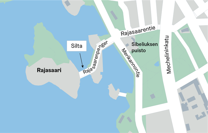 Karttakuva Rajasaaresta.