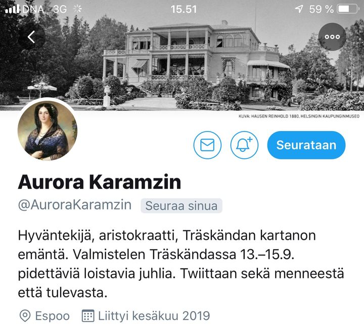 Aurora Karamzinin Twitter-tili