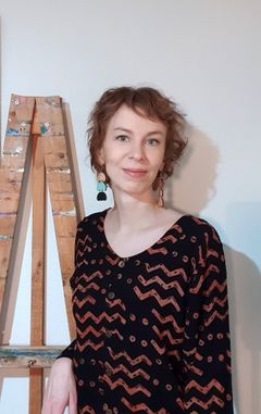 Palkittu kuvittaja ja katutaiteilija Päivi Arenius. Kuva: Päivi Arenius.