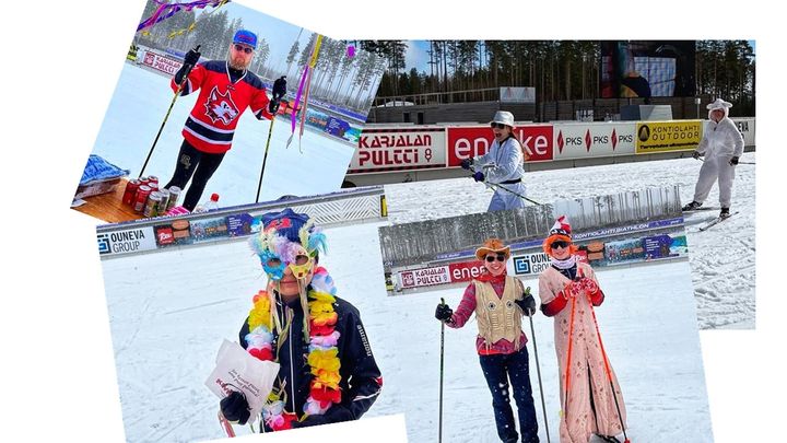 Kevään 2022 vappuhiihdoissa Kontiolahdella hiihtomuoti poikkesi sydäntalven kuukausista.