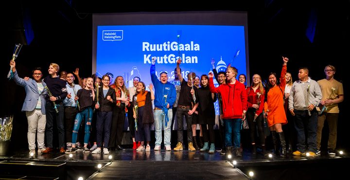 RuutiGaalassa julkistettiin Helsingin uusi nuorisoneuvosto. Kuva: Helsingin kaupunki / Maarit Hohteri