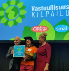 Timo Saranpää, Sanna Korhonen ja Lumia Ankkuri.