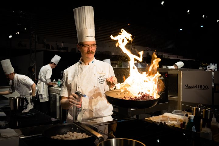Ismo Sipeläinen Lyonissa Bocuse d'Or -loppukilpailuissa 2019.
Kuva Kim Öhman