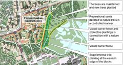 Map of the Finnoo centre planning area, around the bird basin. Map: City of Espoo