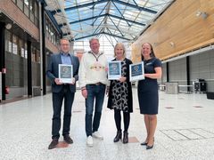 From left: Security director Mika Vakkilainen (Helsinki Expo and Convention Centre), CEO Erik Engstrand (SAFE Asset Group), CEO Anni Vepsäläinen (Helsinki Expo and Convention Centre) and Holiday Inn Helsinki- Expo Cluster General Manager Hanna Niitynperä.