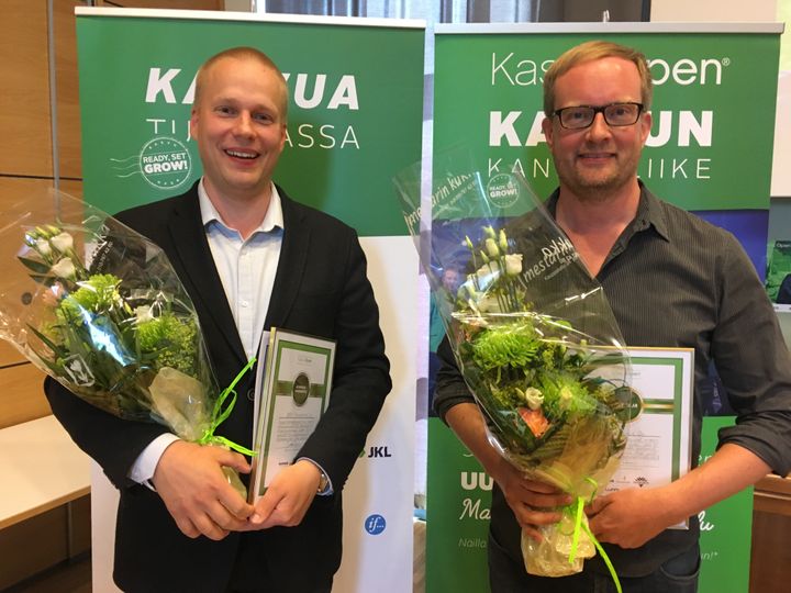 Vasemmalta: Antti Lankila (EEE Innovations) ja Tomi Jouhti (Brighterwave).