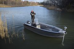 With the fishing accessories, Buster’s bow box expands into a good-sized fishing platform.   The platform provides fishermen with elevated deck space to improve visibility and facilitate angling.