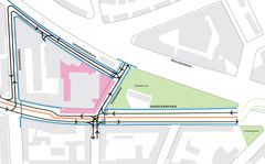 Karttakuva reittimuutoksista. Kuva: NCC Suomi Oy