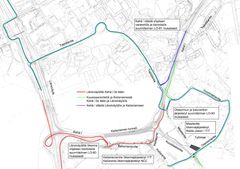 Under stängningarna dirigeras trafiken till reservrutten.
