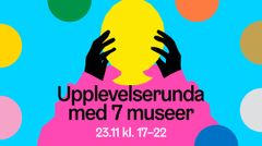 7 museers upplevelserunda sprider sig på onsdag kväll 23.11 till museerna i Helsingfors centrum och Helsingfors konsthall. Illustration: N2.