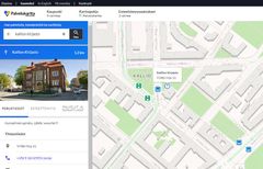 Kuvakaappaus palvelukartan hakunäkymästä.