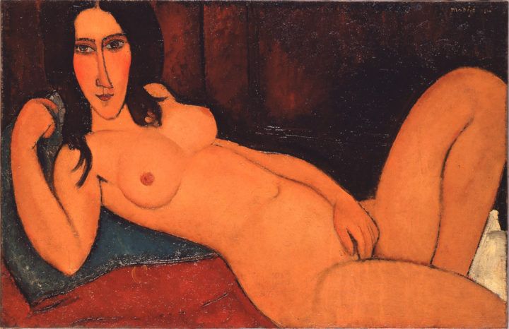 Amedeo Modigliani: Reclining Nude with Loose Hair (1917). Osaka City Museum of Modern Art, Japan. Photo: Osaka City Museum of Modern Art
