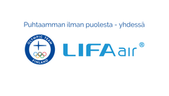Olympiakomitea ja Lifa Air yhteistyölogo. Handout