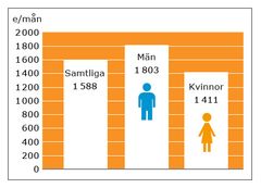 Grafik: Genomsnittlig totalpension 2014