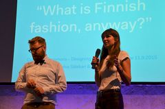 Sophie Sälekari ja Juuso Koponen Finna @ Helsinki Design Week -tapahtumassa 11.9.2015