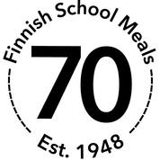 Kouluruokailun juhlavuoden logo. Kuvaaja: Jussi Ulkuniemi.