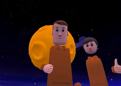 EDUXR 2020:n iltatapahtuman teemana on "Fly Me to the Moon". Juha Eskelinen ja Merja Juntunen lensivät järjestelyjen lomassa kuuhun.