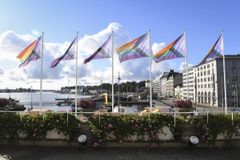 Helsingin kaupungintalon Pride-liputus viime syksynä. Kuva: Kimmo Brandt