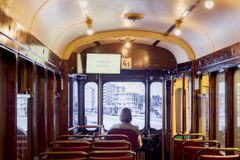The Tram Museum’s new attraction, the Sisulaattori tram simulator, is built inside a motorised Sisu tram that used to operate in 1941–1979. There, the visitor can experience the progress of Helsinki public transport with their own eyes and ears. Photo: Maija Astikainen / Helsinki City Museum